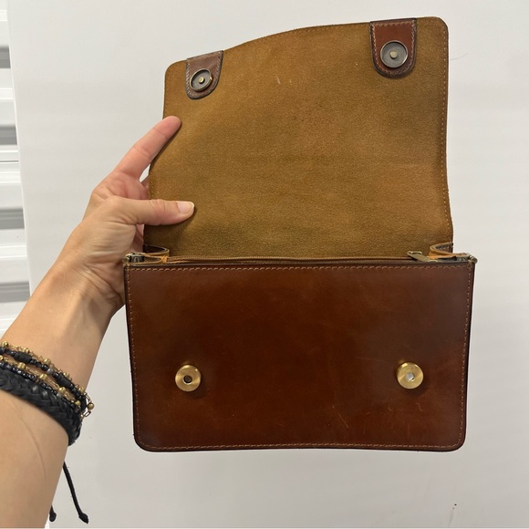 Patricia Nash Brown and Red Leather Clutch Purse - Picture 7 of 12